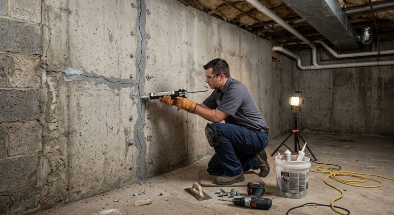 Basement Crack Repair in Rockville, IN