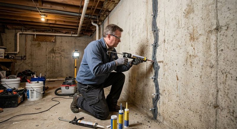 Basement Crack Repair in Rockville, IN