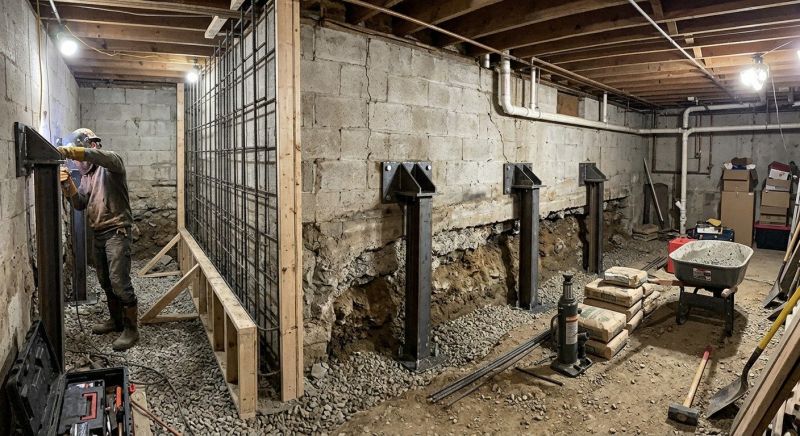 Basement Stabilization in Rockville, IN