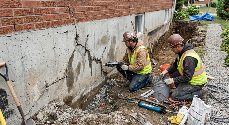 Cracked Foundation Repair in Greencastle, IN