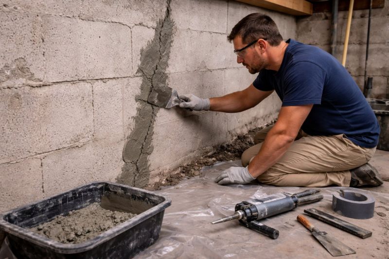 Foundation Crack Repair in Greencastle, IN