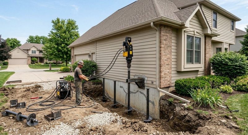 Helical Piers Installation in Rockville, IN