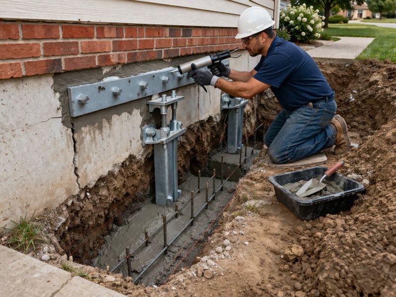 Sinking Foundation Repair in Brazil, IN