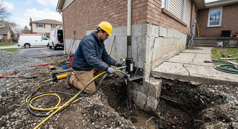 Sinking Foundation Repair in Greencastle, IN